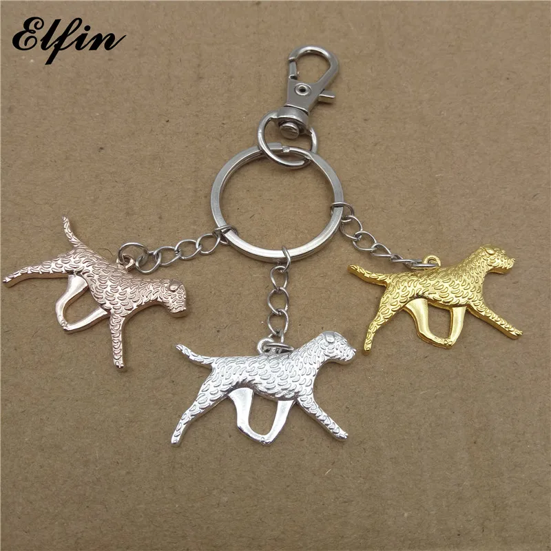 

Elfin Trendy Border Terrier Key Chains Gold Color Silver Color Animal Pet Jewellery Fashion Dog Key Rings For Women Men