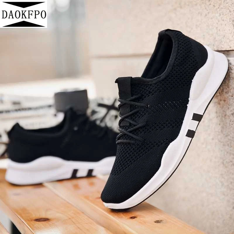 

DAOKFPO New Lightweight Sneakers Mens Shoes Sport Trainers White Breathable Soft Comfortable Sneakers 2019 Spring Summer