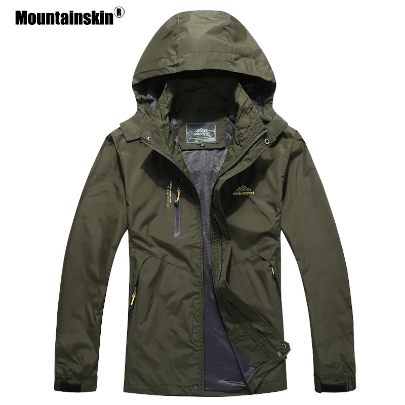 Мужская водонепроницаемая ветровка Mountainskin повседневная куртка с капюшоном