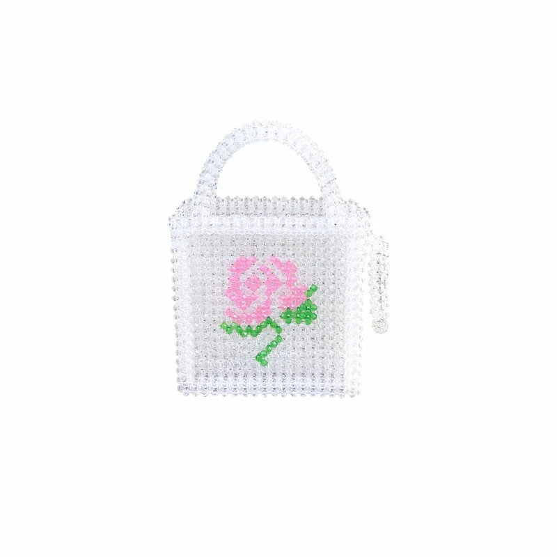 2019 New Vintage Pebble Bag Pink Rose Tote INS Hand-woven Bag 