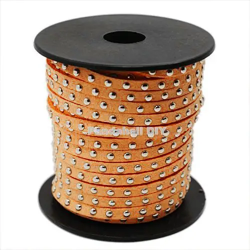 4,5x2 мм, серебристый алюминий шипованных Корея из искусственной замши Cord Jewelry findings около 20 ярдов/рулон, 15 цветов - Цвет: Orange