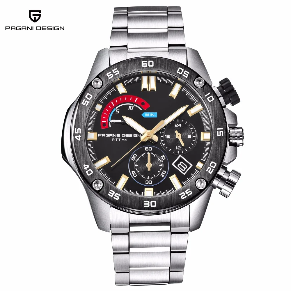 Pagani люксовых брендов кварцевые Для мужчин смотреть Водонепроницаемый спортивный топ военные мужские наручные часы Бизнес часы