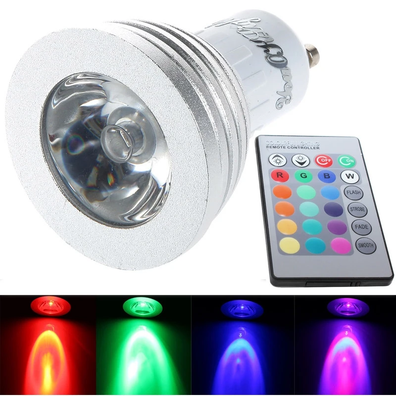 YouOKLight GU10 3W 240LM RGB LED Spotlight High Power Lamp Decoration