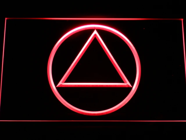 Alcoholics Anonymous AA LED 네온 조명 신호, on/off 스위치 포함, 20 가지 색상, 5 가지 크기 선택 가능, a213