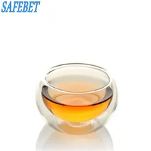 SAFEBET 12 шт. ручная работа с двойными стенками маленькая стеклянная чайная чашечка 50 мл