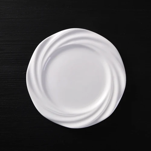 Модная креативная чистая белая керамика западные столовые приборы тарелка блюда для бифштекса плоская тарелка блюдо торт лоток кухонная столовая посуда тарелки - Цвет: 8