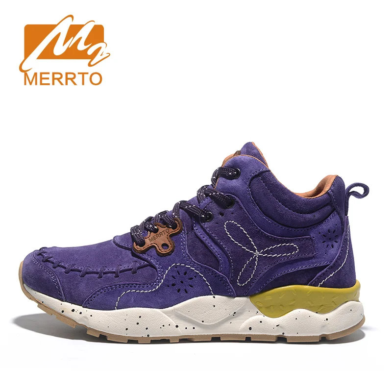 MERRTO Women Hiking Boots Outdoor Shoes Genuine Leather Climbing Chaussure Homme Trekking Boots Sports Suede Randonnee 18627