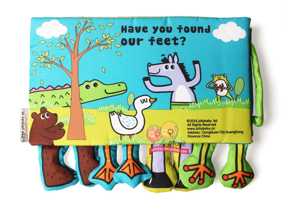 Jogo de Correspondência Brinquedos do Bebê para Crianças Jollybaby Cujos Pano Macio Atividade Livros Animais Jacaré Educativo Infantil Presente Pés 7 High Quality