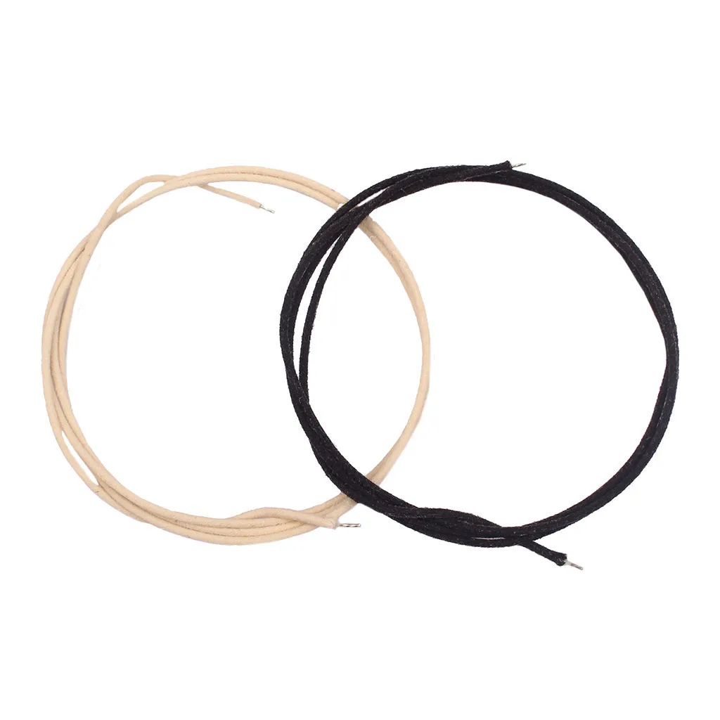 Durable 2 Pieces Copper Sliver-plated 22 awg PushBack Guitar Cotton Cloth Pickup Wire Black, White 1m