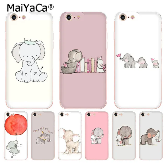 MaiYaCa слон для детской комнаты художественный прекрасный iPhone 4S 5S 6S 8 Plus X XR XS MAX чехлы