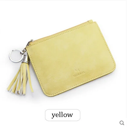 Ультра-тонкие свежие сумки для монет ключ сумка 5 цветов высокого качества Дамский маленький кошелек на молнии монета с изображением женщины кошелек - Цвет: Цвет: желтый