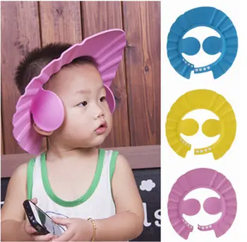 

Hot Adjustable Wash Head Hair Waterproof Cap Baby Kids Soft Shampoo Bath Shower Cap Hat Wash Hair Shield Cap Hat Eye Protector