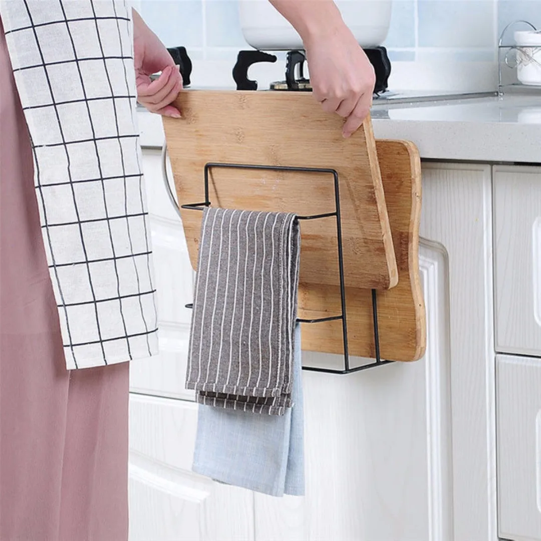 JX-LCLYL Over Door Hook Hanger Cutting Board Holder Stand Storage Kitchen Organizer Rack