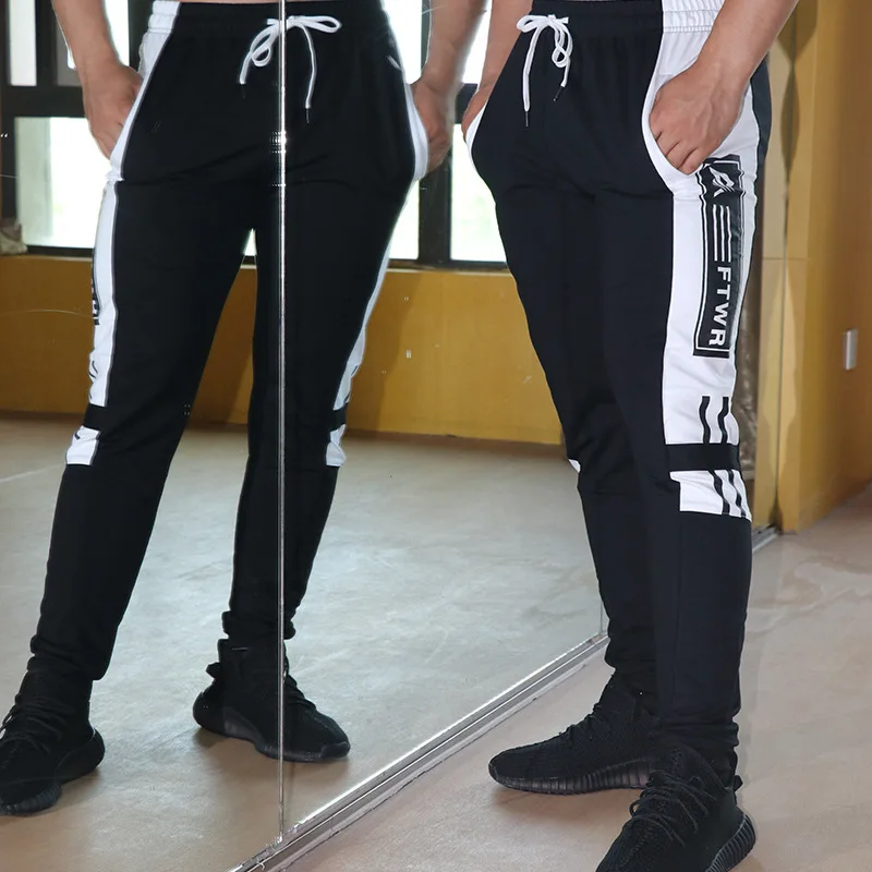 

2018 NEW Mens Joggers Pants Fitness Casual Fashion Printing Side Stripe Pockets Sweatpants Bottom Cotton Men Casual Pants
