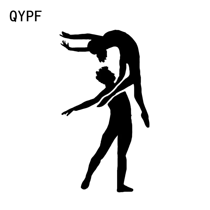 

QYPF 8.9*16 Aerobic Exercise Gymnastics Decor Car Sticker Vinyl Silhouette Bumper Window C16-2132