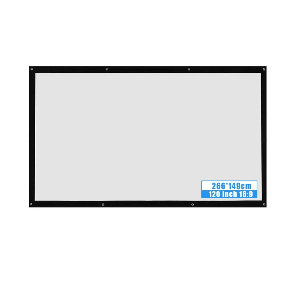 ALLOYSEED 60/72/84/100/120 بوصة 3D HD شاشة العرض المحمولة الحائط 16:9 جهاز عرض (بروجكتور) ليد إطار الشاشة ل المسرح المنزلي ALLOYSEED 60/72/84/100/120 بوصة 3D HD شاشة العرض المحمولة الحائط 16:9 جهاز عرض (بروجكتور) ليد إطار الشاشة ل المسرح المنزلي