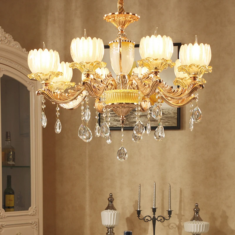 

Zinc Alloy American Chandelier Light Big Chandelier With Gold Light Restaurant led Crystal Chandelier Vintage Crystal Chandelier