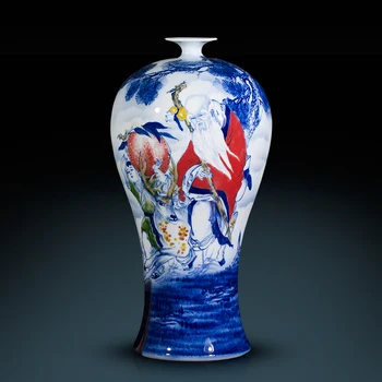 

Jingdezhen Ceramic Vase Living Room Decorated Blue And White Porcelain Antique Chinese Hand-painted collection porcelain vase