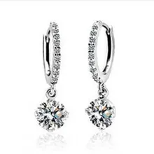 Белые серьги с кристаллами, модные австрийский Цирконий, серьги со стразами, 3 вида цветов, 30 пара/лот
