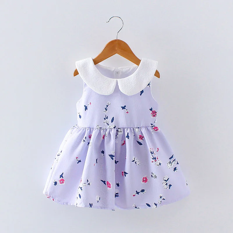 2017 summer newborn Girl Dress V neck bow cotton princess infant dress ...