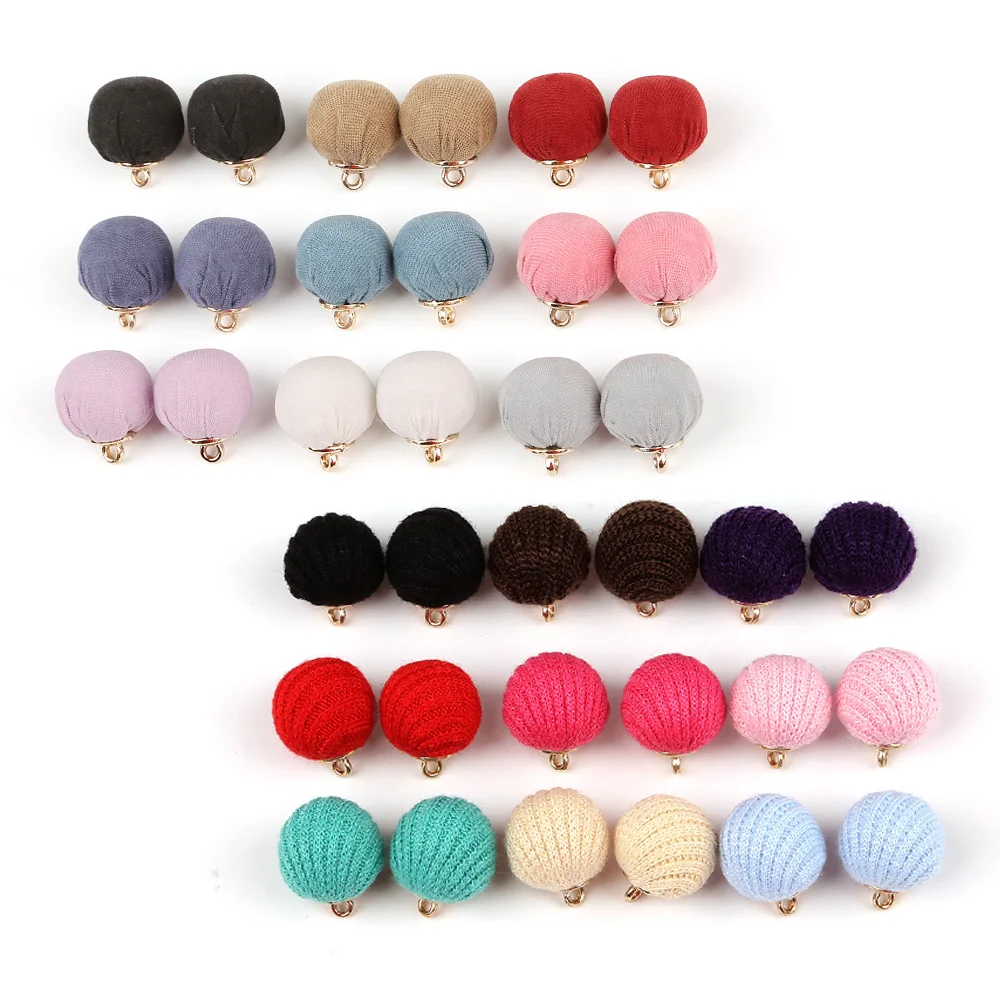 

Multicolor 10PC 13MM Cloth Circular Pierced Button DIY Korean Pendants Garment Button Decorative Materials Accessories