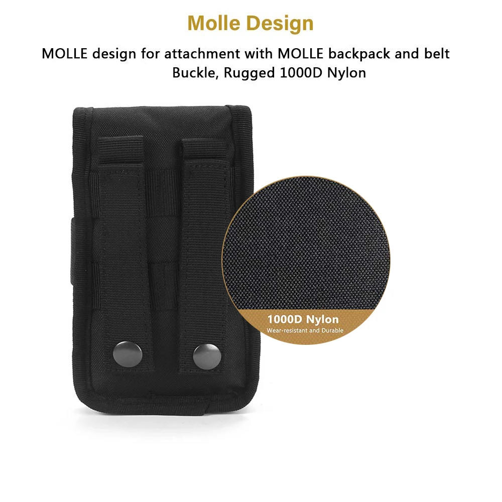 Тактическая Сумка Molle Compact EDC utile Gadget, поясная сумка с кобурой для сотового телефона и слотами для карт для телефона 4-5,7 дюймов