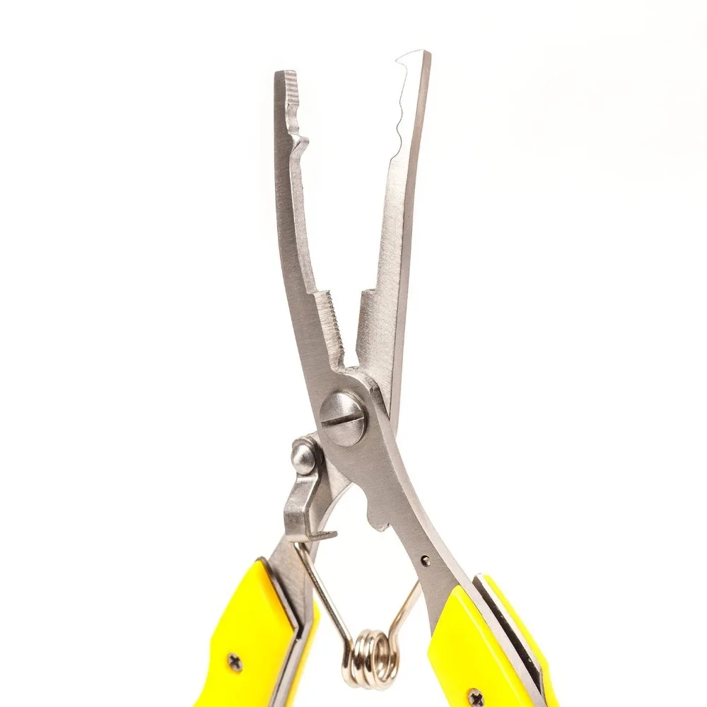 Stainless Steel Fishing Pliers Resistant Saltwater 5-in-1 Multi Function Cut Braid Line and Remove Hooks Black Yellow and Blue