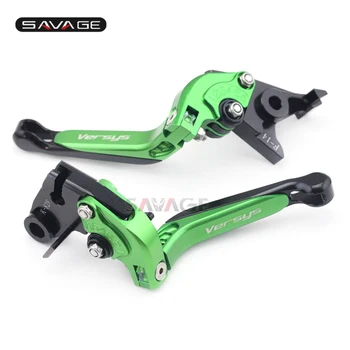 

Brake Clutch Lever For KAWASAKI KLZ 1000 Versys 2012 2013 2014 Green Motorcycle Accessories Adjustable Folding Extendable Logo