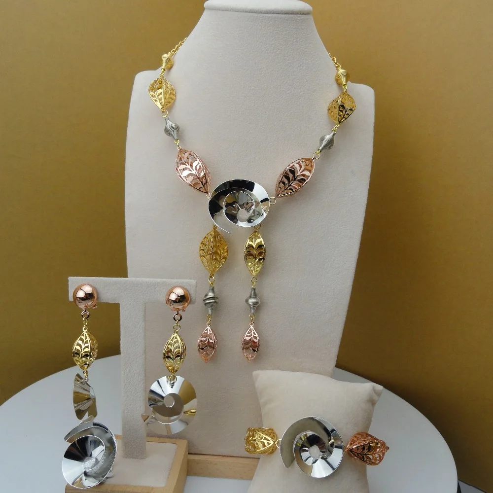 Yuminglai African Fashion Jewelry Dubai Gold Jewelry Sets for Women