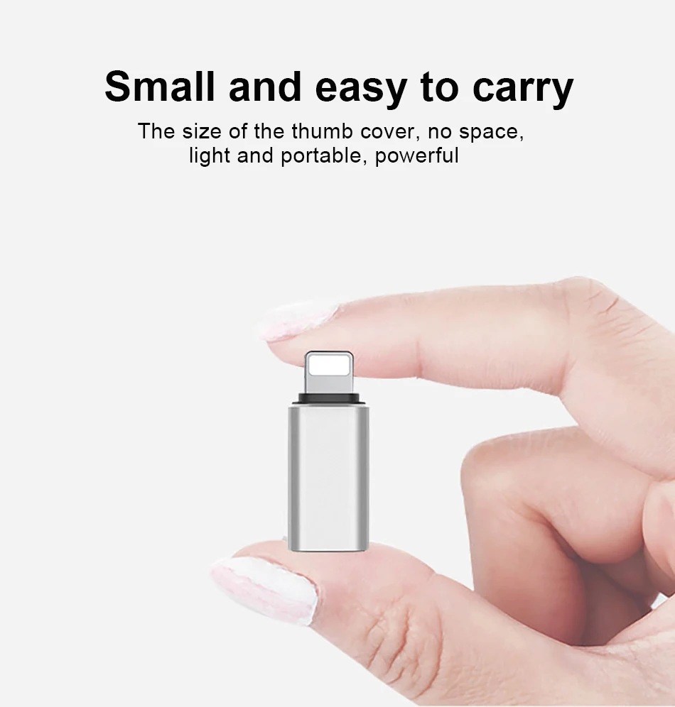 !ACCEZZ Mini USB OTG Adapter Type-C Female To lighting Male For Apple Adapter For iphone X XS XR 8 7 Plus Sync Charger Converter (4)