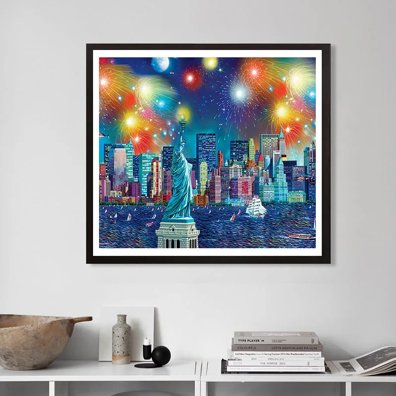 

5D DIY Diamond Painting America Statue of Liberty Cross stitch Firework Diamond Embroidery Full Square Diamond Mosaic Color Art