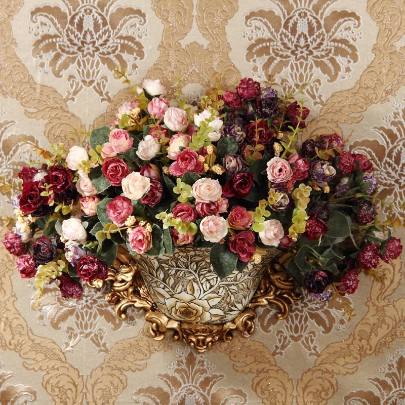 Wall hanging vase resin decoration European style pastoral creative hanging wall style home