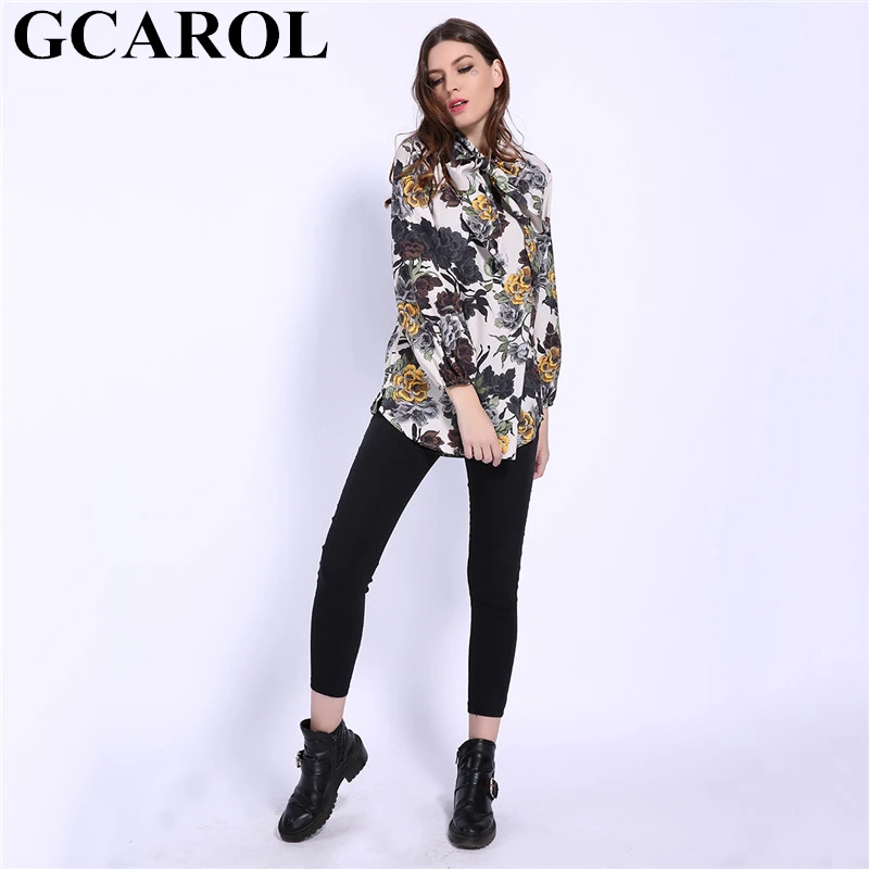 Brazalete Blusa 2019 Primavera Camisa Floral Multiple Mujeres Ol De Gcarol Asimétrica Moda Bowknot Larga Elástico Elegante Grande Tops zqBwWY