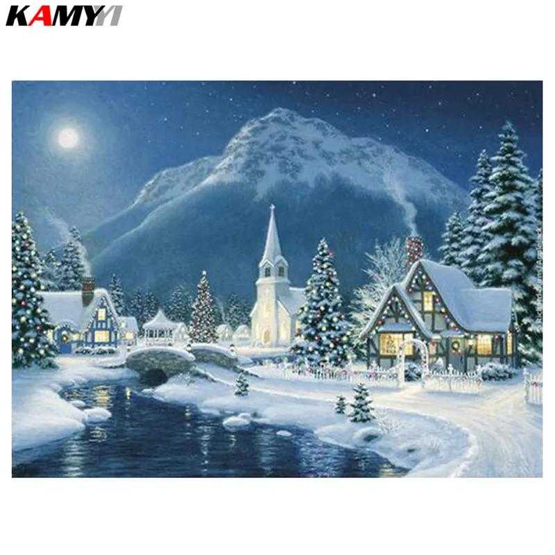 

Diamond Painting Winter Landscape DIY 5D,Diamond Mosaic Snow,Handmade,Cross Stitch Kits,Diamond Embroidery,Patterns XY1