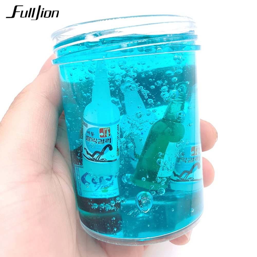 Fulljion Slime Toys Beer Clear Transparent Slime Fluffy Putty Box Lizun 