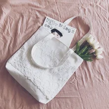 YILE хлопок холст хозяйственная сумка через плечо Сетчатое вышитое кружево цветок ZT714d