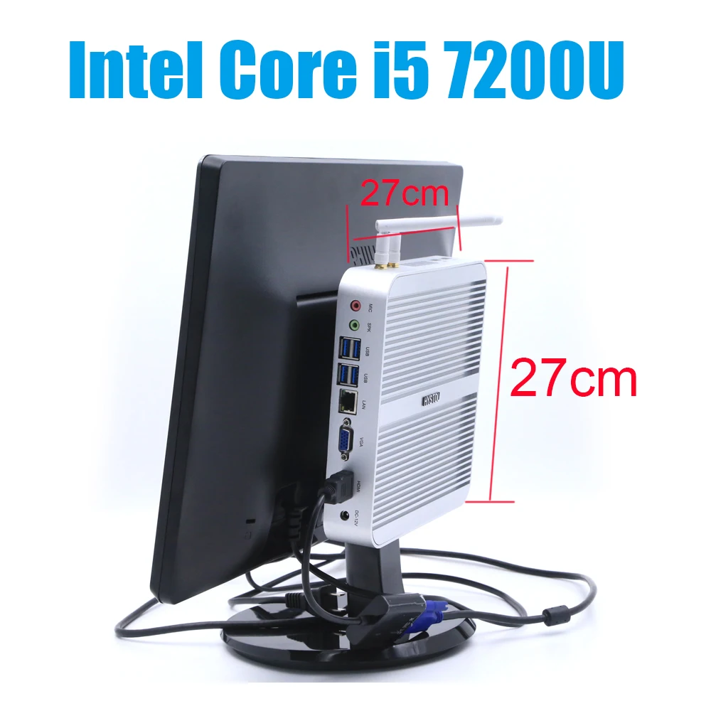 HYSTOU FMP03 Core i5 7200U мини ПК Win10 pro HDMI VGA с поддержкой двух дисплеев Micro игровой компьютер