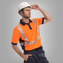 EN471 ANSI/море 107 Высокая Видимость Два Тона Защитная Рубашка Светоотражающие 3 м Поло рубашка Рабочая Рубашка