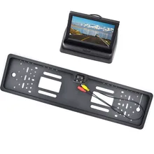 Car Rear View Mirror Monitor Parking Rearview Monitor Night Vision EU Plate Frame Reverse Camera