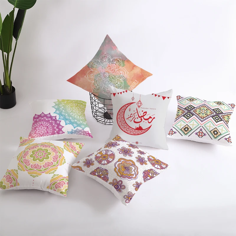 

Fuwatacchi Mandala Flowers Cushion Cover Gradient Blooming Flowers Throw Pillows Cover for Home Chair Decorative Pillows 45*45cm