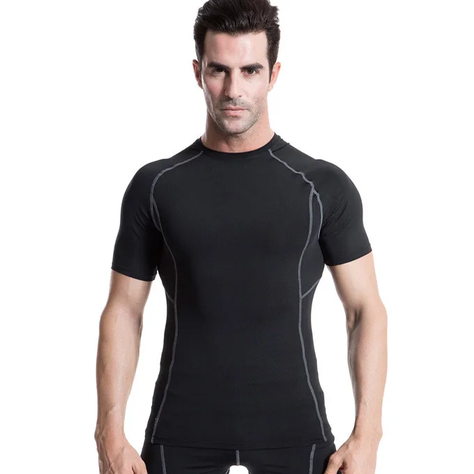

Sports Running Men's Tshirt Short Sleeve High Stretch Muscle Gym Gasp T-shirts Fitness Tees Top Shirt Bodybuilding Male SP-048