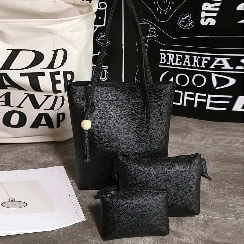 Oeak 3Pcs/Set Fashion Handbags New Casual Handbags Shoulder Portable Diagonal Big Tide Ladies Bag Three Bags Oeak 3Pcs/Set Fashion Handbags New Casual Handbags Shoulder Portable Diagonal Big Tide Ladies Bag Three Bags