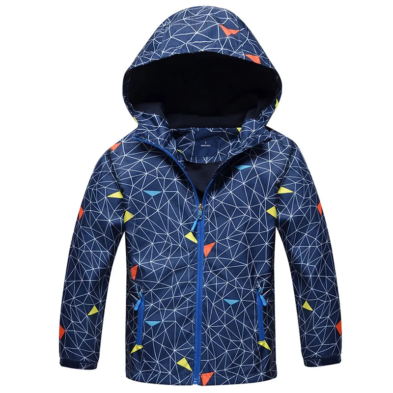 Children Boys Outwear Coats New 2017 Spring Fashion Waterproof Windproof Hooded Jackets For 3-12y Boys Brand Kids Sport Clothes