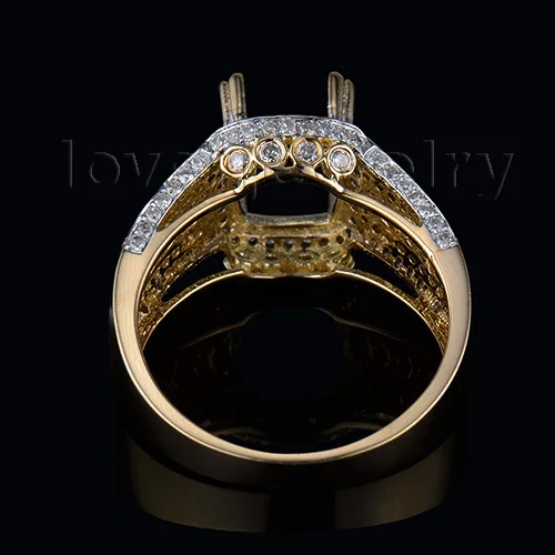 Кольцо LOVERJEWELRY из желтого золота 18 карат с натуральными бриллиантами размером 7x9