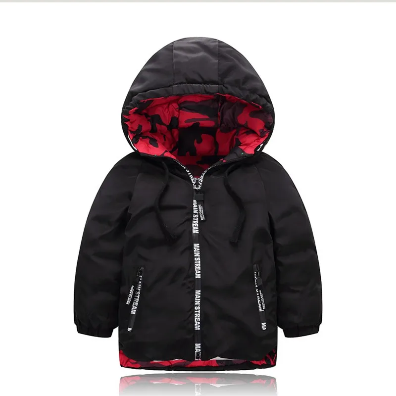 COOTELILI/Двусторонняя детская зимняя куртка; Верхняя одежда; одежда для маленьких мальчиков и девочек; теплое камуфляжное пальто с капюшоном; парка для подростков