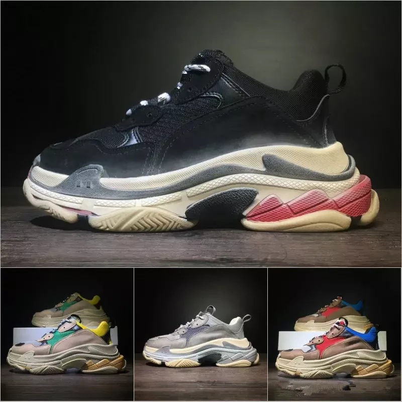 

Newest - BL Triple S 17FW Sneakers for men women Running shoes Vintage Kanye West Old Grandpa Trainer Sneaker outdoor boots