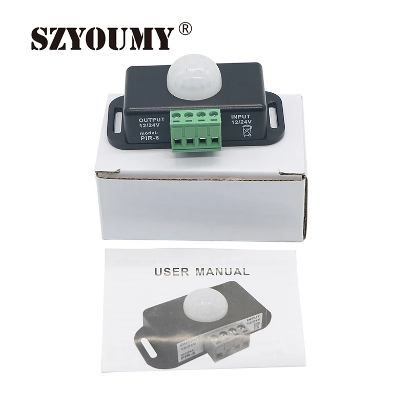 SZYOUMY DC12V 24 В светодиодный PIR Сенсор переключатель контроллер Сенсор индукции светодиодный диммер для 3528 5050 SMD светодиодный полосы