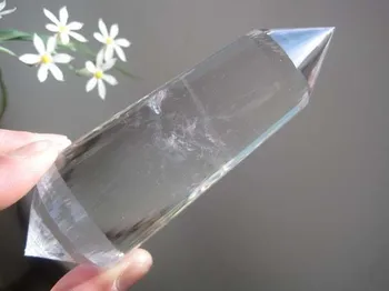 

Stunning NATURAL VOGEL CLEAR QUARTZ CRYSTAL 48sided DT WAND POINT 238g