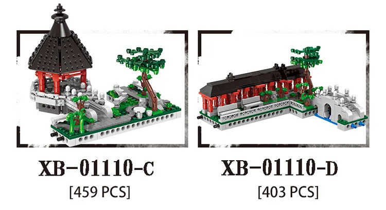 Создатель классической дом Архитектура Сучжоу Сад дизайн в Китае 6in1 building block Pavilion мост Кирпичи игрушки для подарков