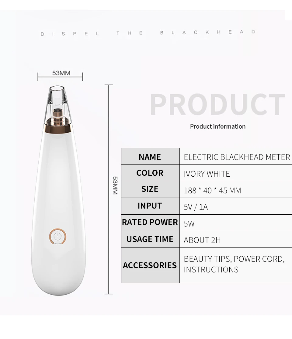 Вакуумный аппарат для очистки пор и черных точек электрическая отшелушивающая очистка от акне прибор для ухода за лицом средство для удаления комедонов